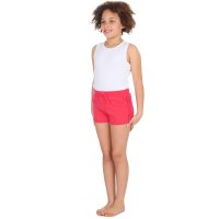 12C147: Older Girls Interlock Shorts- Raspberry (7-13 Years)